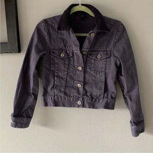 Club Monaco Gray Button Up Collared Trucker Jacket